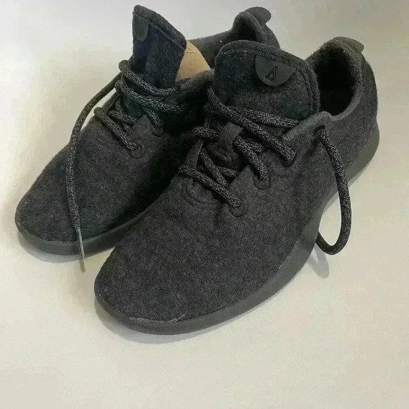 Allbirds women’s wool runners dark grey black sole size 8 lace up - Picture 3 of 8